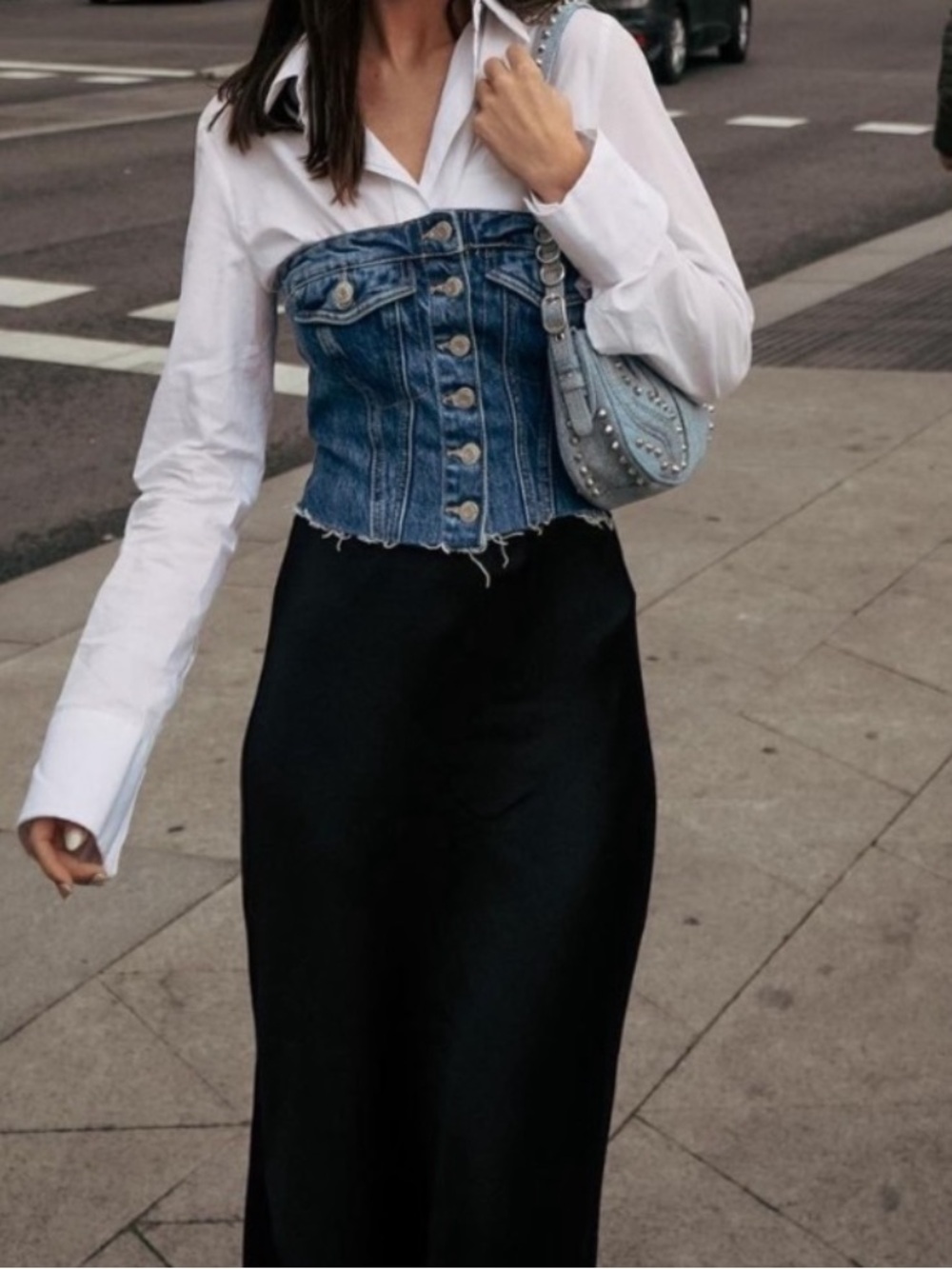 Zara Denim Corset Size XL NWT